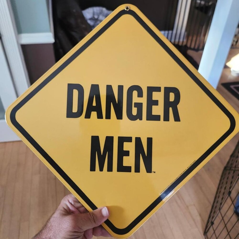 Brand New Porcelain Ande Rooney Danger Men Sign